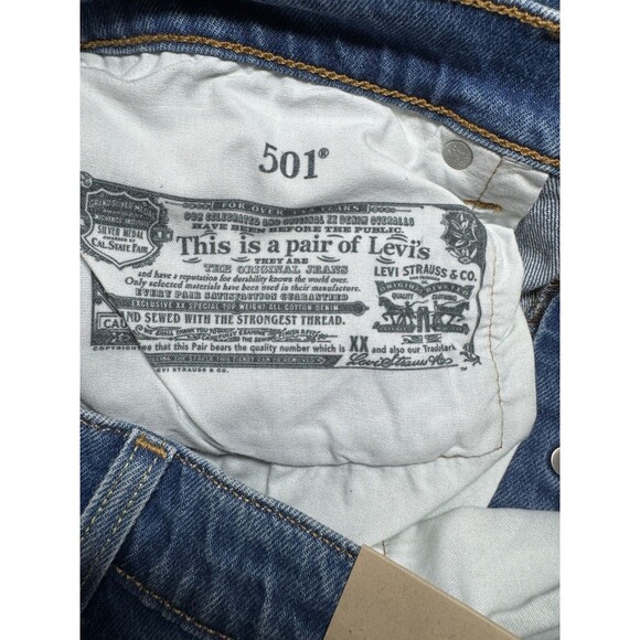 Levi's 501 Jeans Womens 32 X 26 Cropped Straight Leg High Rise Distressed - Picture 12 of 15